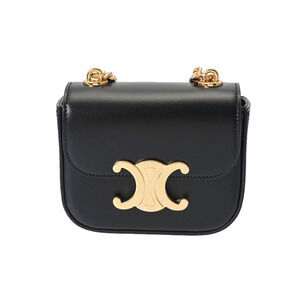 Celine Claude Chain Black Calfskin Shoulder Bag